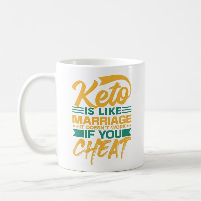 Funny Keto Diet Cheating Quote  Coffee Mug (Left)
