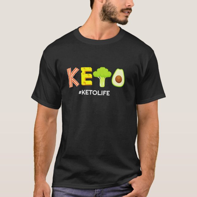 Funny Keto Diet Tee Ketones Low Carb Keto Die (Front)