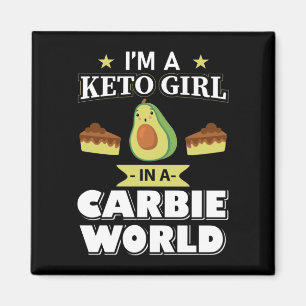 Funny Keto Girl Cute Ketogenic Diet Avocado Magnet