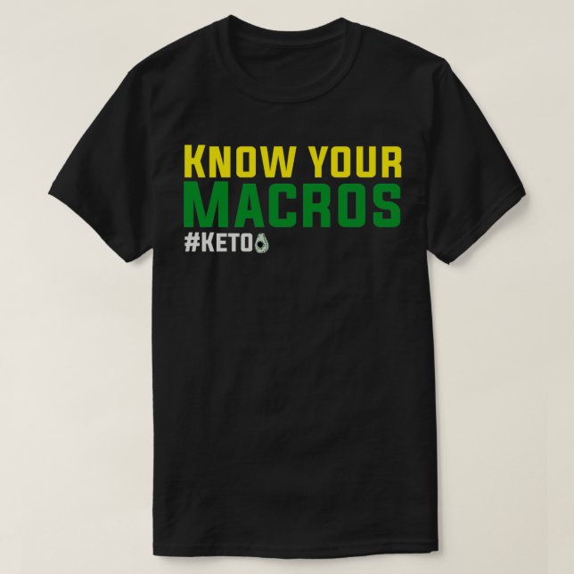Funny Keto Guido Bacon Keto Diet Know Your Macros  T-Shirt (Design Front)