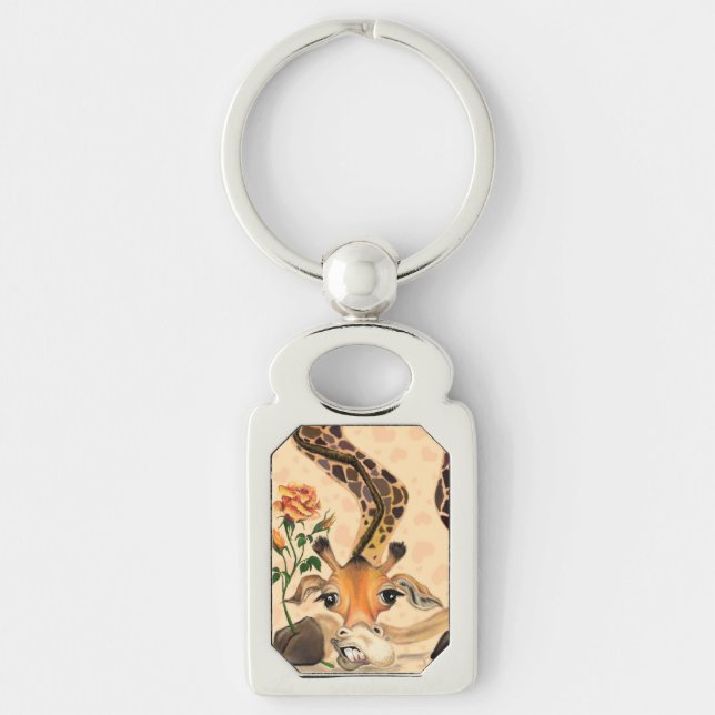 Funny Keychain Gift with Romantic Giraffe (Front)