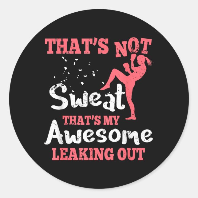 Funny Kick Boxing Classic Round Sticker (Front)