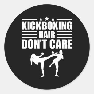 Funny Kickboxing Art For Men Women Kickboxer Conta Classic Round Sticker