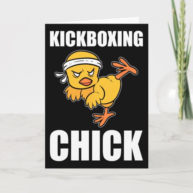 Funny Kickboxing Chick Kickboxing Instructor  Card (Front)