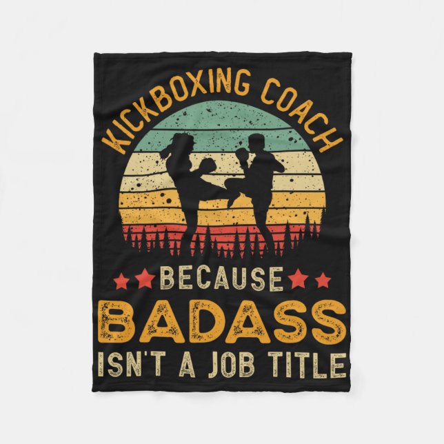 Funny Kickboxing Coach Gift For Men, D Kickboxing  Fleece Blanket (Front)