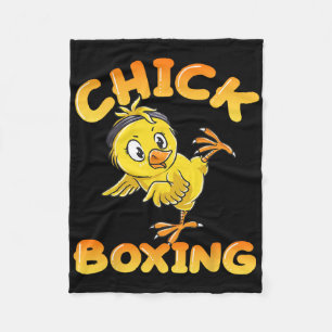 Funny Kickboxing Fighting Girl Cute Kick Boxing Ch Fleece Blanket