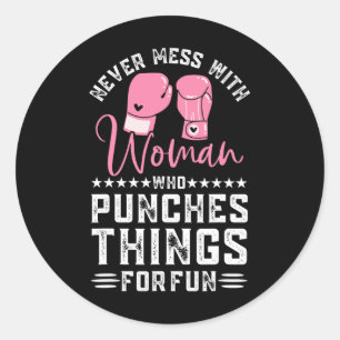 Funny Kickboxing For Men Women Kickboxer Workout E Classic Round Sticker