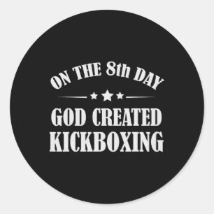 Funny Kickboxing Gift Bible Martial Arts Kick Boxi Classic Round Sticker