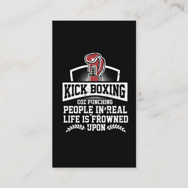 Funny Kickboxing Gift for Rude Martial Arts Boxer Business Card (Front)
