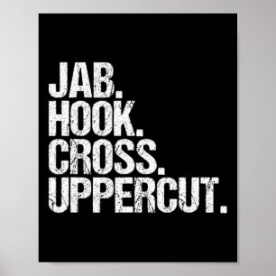 Funny Kickboxing Jab Hook Cross Uppercut Poster