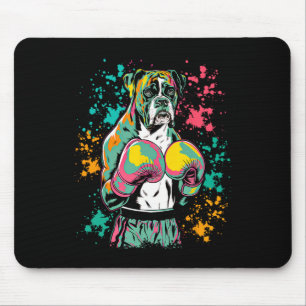 Funny Kickboxing Or Boxing Boxer Dog _1 Mouse Mat
