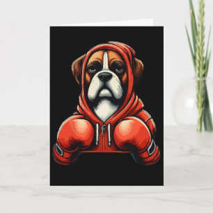 Funny Kickboxing Or Boxing Boxer Dog Card