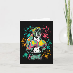 Funny Kickboxing Or Boxing Boxer Dog For Men Women Card