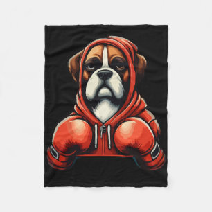 Funny Kickboxing Or Boxing Boxer Dog Men Women  Fleece Blanket