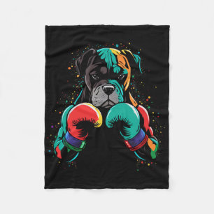 Funny Kickboxing Or Boxing Boxer Dog Men Women Kid Fleece Blanket