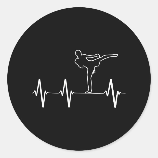 Funny Kickboxing s for Men and Boys Classic Round Sticker (Front)