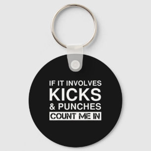 Funny Kicks And Punches Kickboxing Key Ring