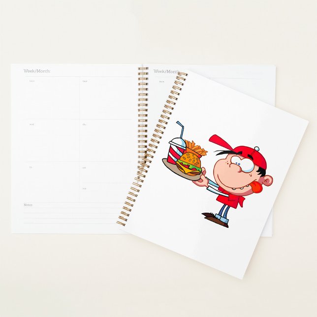 Funny Kid Fast Food Lover Burger, Fries and Drink  Planner (Creator Uploaded)