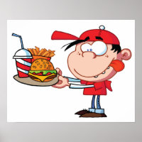 Funny Kid Fast Food Lover Burger, Fries and Drink