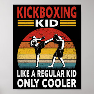 Funny Kid Kickboxer Outfit - Boxing Kid Kickboxing Poster