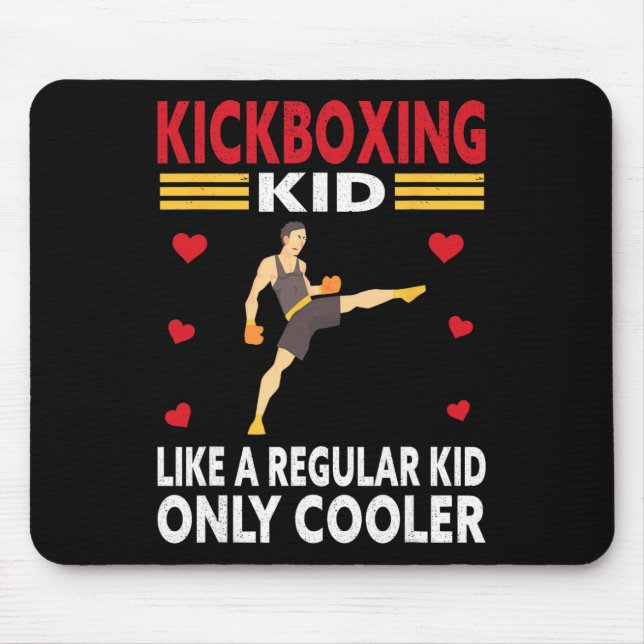 Funny Kid Kickboxer Outfit - Boxing Kid  Mouse Mat (Front)