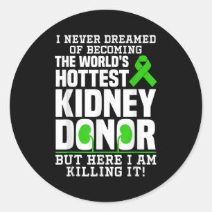 Funny Kidney Donor Art Men Women Kidney Donation Classic Round Sticker