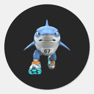 Funny Kids 67 Meme Tralalero Tralala Runner Italia Classic Round Sticker