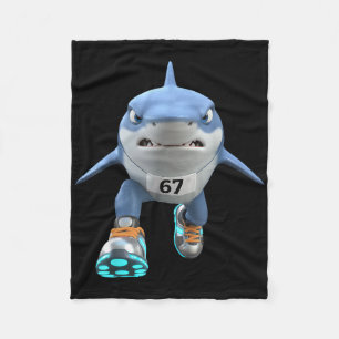 Funny Kids 67 Meme Tralalero Tralala Runner Italia Fleece Blanket