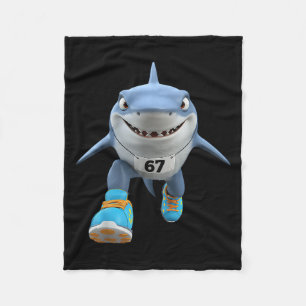 Funny Kids 67 Meme Tralalero Tralala Runner Italia Fleece Blanket