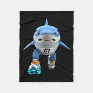 Funny Kids 67 Meme Tralalero Tralala Runner Italia Fleece Blanket