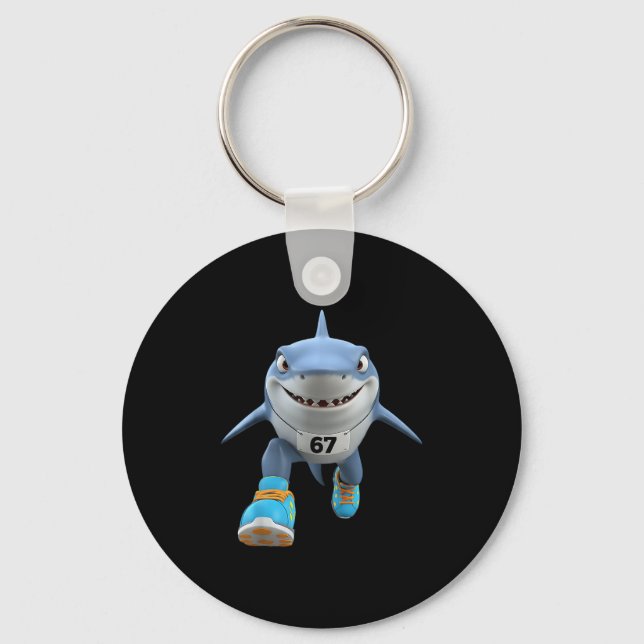 Funny Kids 67 Meme Tralalero Tralala Runner Italia Key Ring (Front)