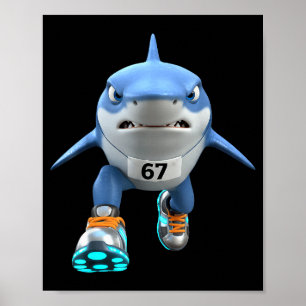 Funny Kids 67 Meme Tralalero Tralala Runner Italia Poster