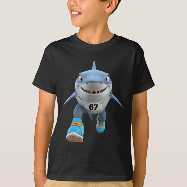 Funny Kids 67 Meme Tralalero Tralala Runner Italia T-Shirt (Front)