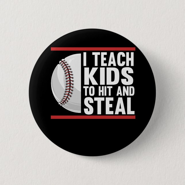 Funny Kids Baseball Coach 6 Cm Round Badge (Front)