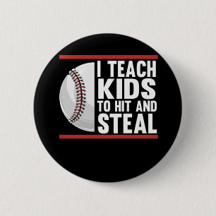 Funny Kids Baseball Coach 6 Cm Round Badge