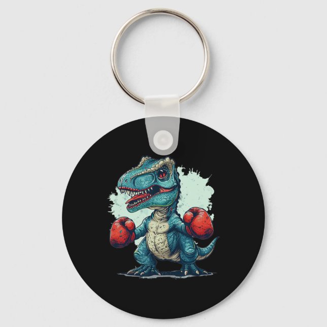 Funny Kids Boxing Dinosaur With Boxing Gloves Cost Key Ring (Front)
