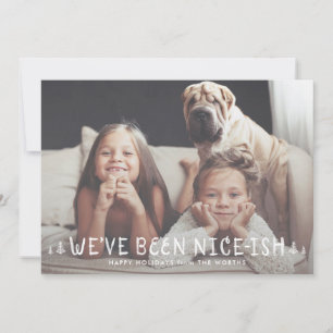 Funny Kids Christmas Card Naughty or Nice-ish