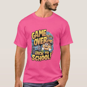 Funny Kids First Day School Game Over Back To Scho T-Shirt