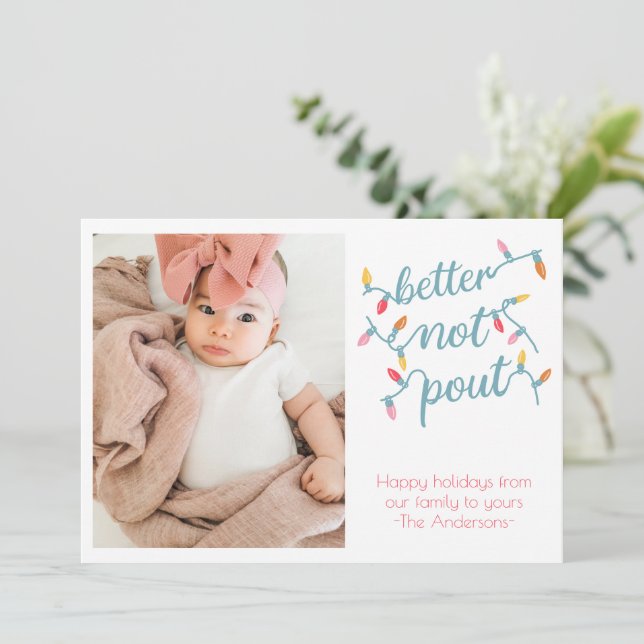Funny Kids Photo Pout Holiday Card (Standing Front)