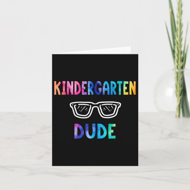 Funny Kids Rainbow Back To School Hello Kindergart Card (Front)