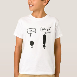 Funny Kids T-Shirt – “OK… WHY?” Minimalist Cartoon