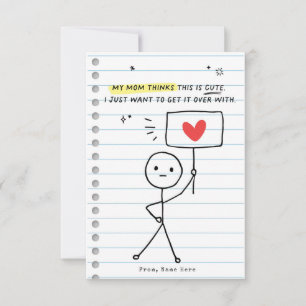 Funny Kids Valentine's Day Stick Figure Humour car Invitation