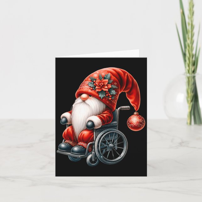 Funny Kids Wheelchair Santa Graphic For Men Christ Card (Front)