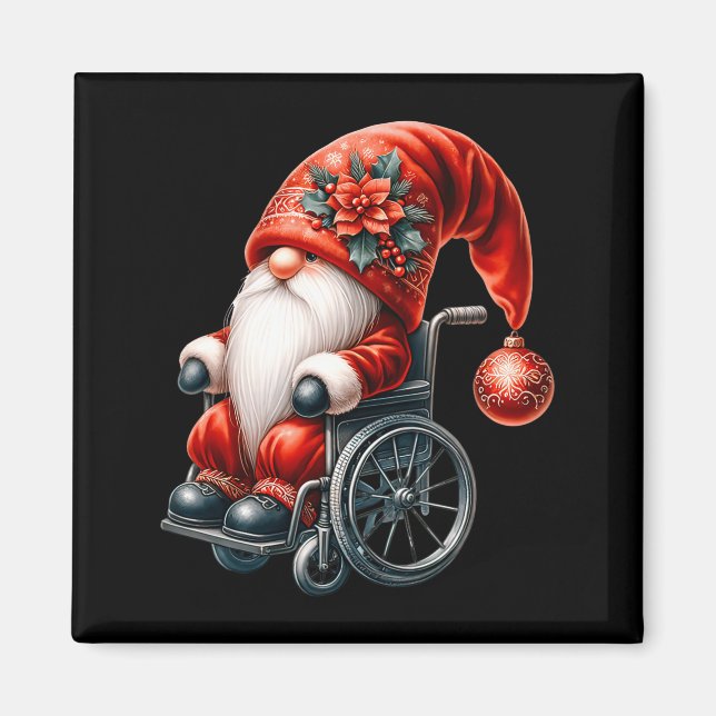 Funny Kids Wheelchair Santa Graphic For Men Christ Magnet (Front)