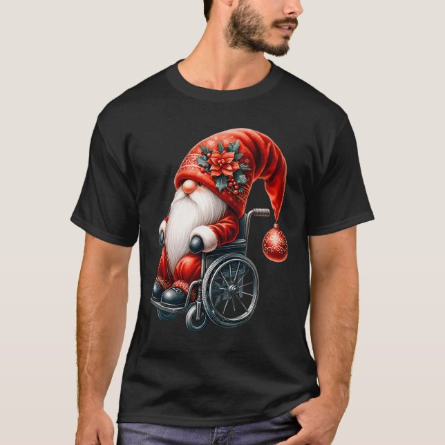 Funny Kids Wheelchair Santa Graphic For Men Christ T-Shirt (Front)