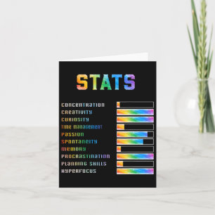 Funny Kids With Adhd Stats Neurodiversity Adhd Awa Card