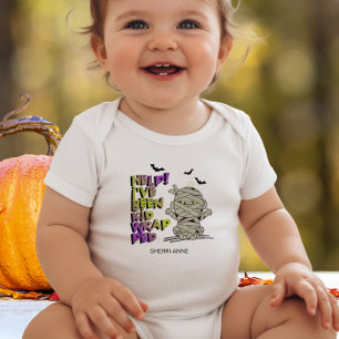 Funny Kidwrapped Mummy Baby Green ID683 Bodysuit