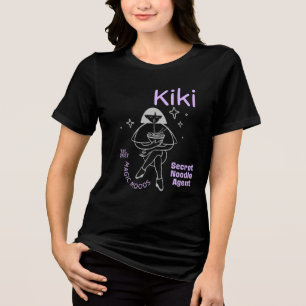 Funny Kiki Girl Noodle T-Shirt Cute Anime Food H Tri-Blend Shirt