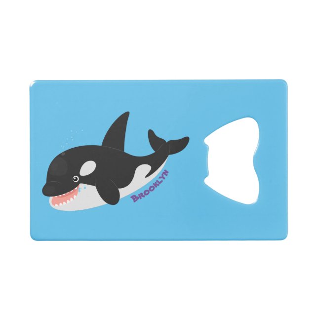 Funny killer whale orca cute cartoon illustration (Front (Horizontal))