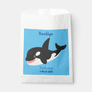 Funny killer whale orca cute cartoon illustration favour bags